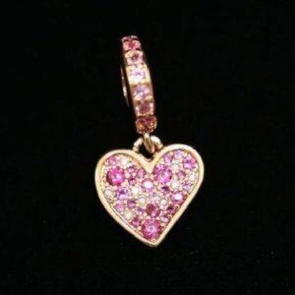 Pandora Pink Crystal Heart Bracelet Charm - Picture 2 of 5